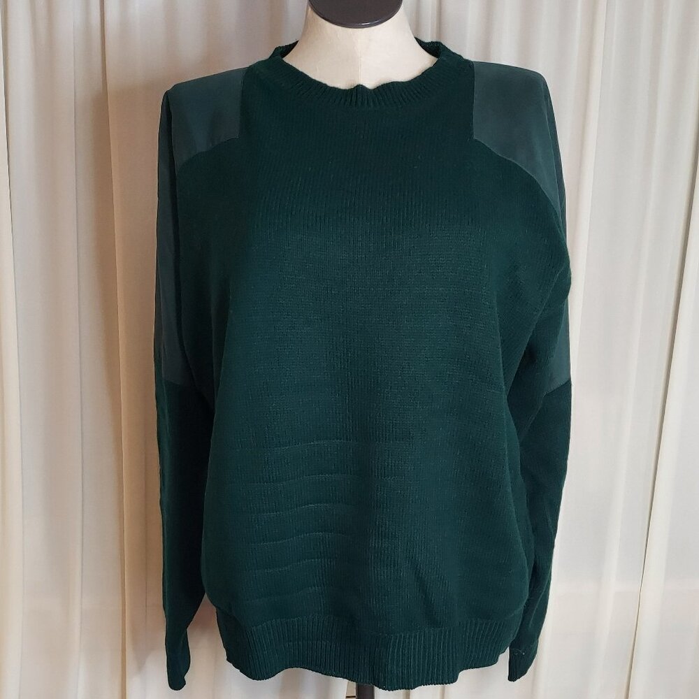 Men's Vintage 1990s RainSwetter Green Knit Sweater - Large